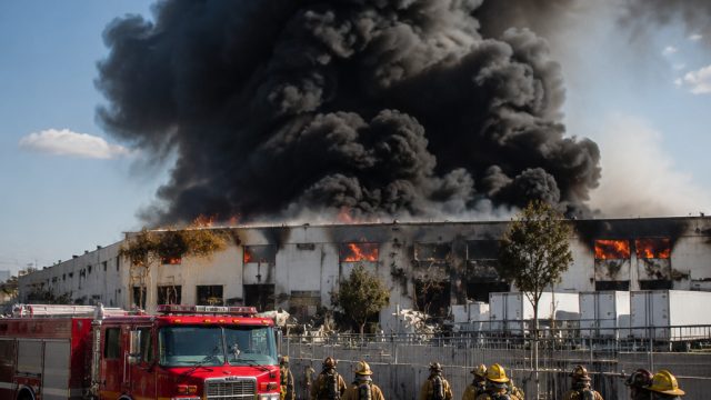 Fire at Los Angeles Warehouse 